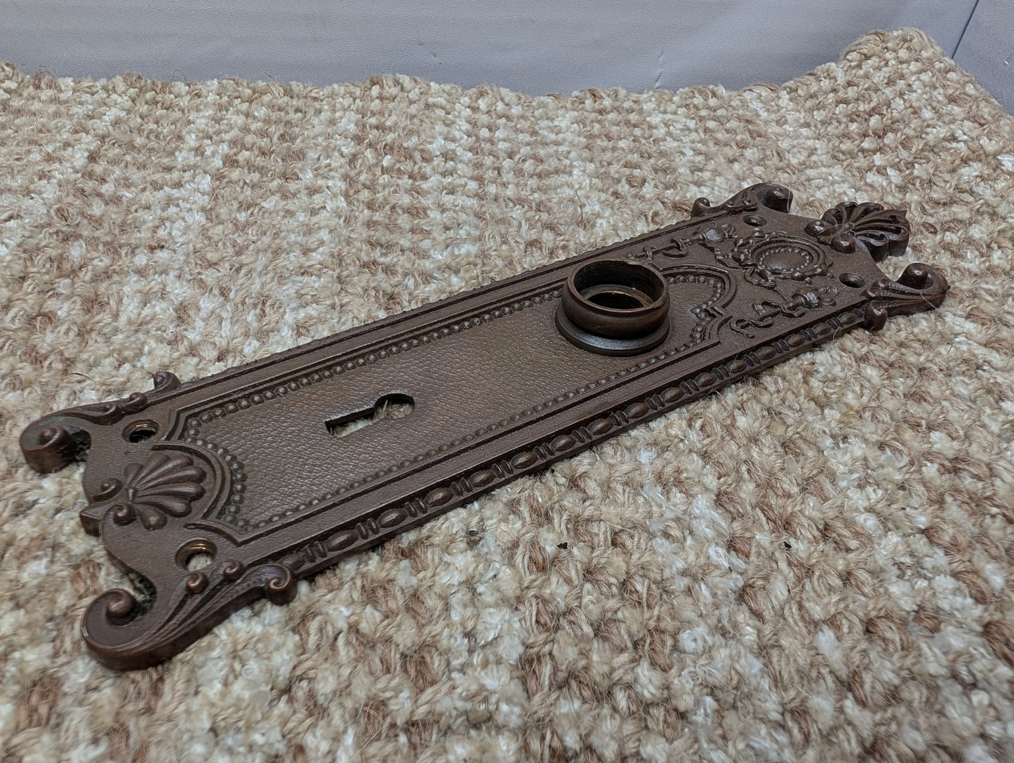 Antique Corbin "Providence" Cast Brass Door Knob Plate Circa 1895