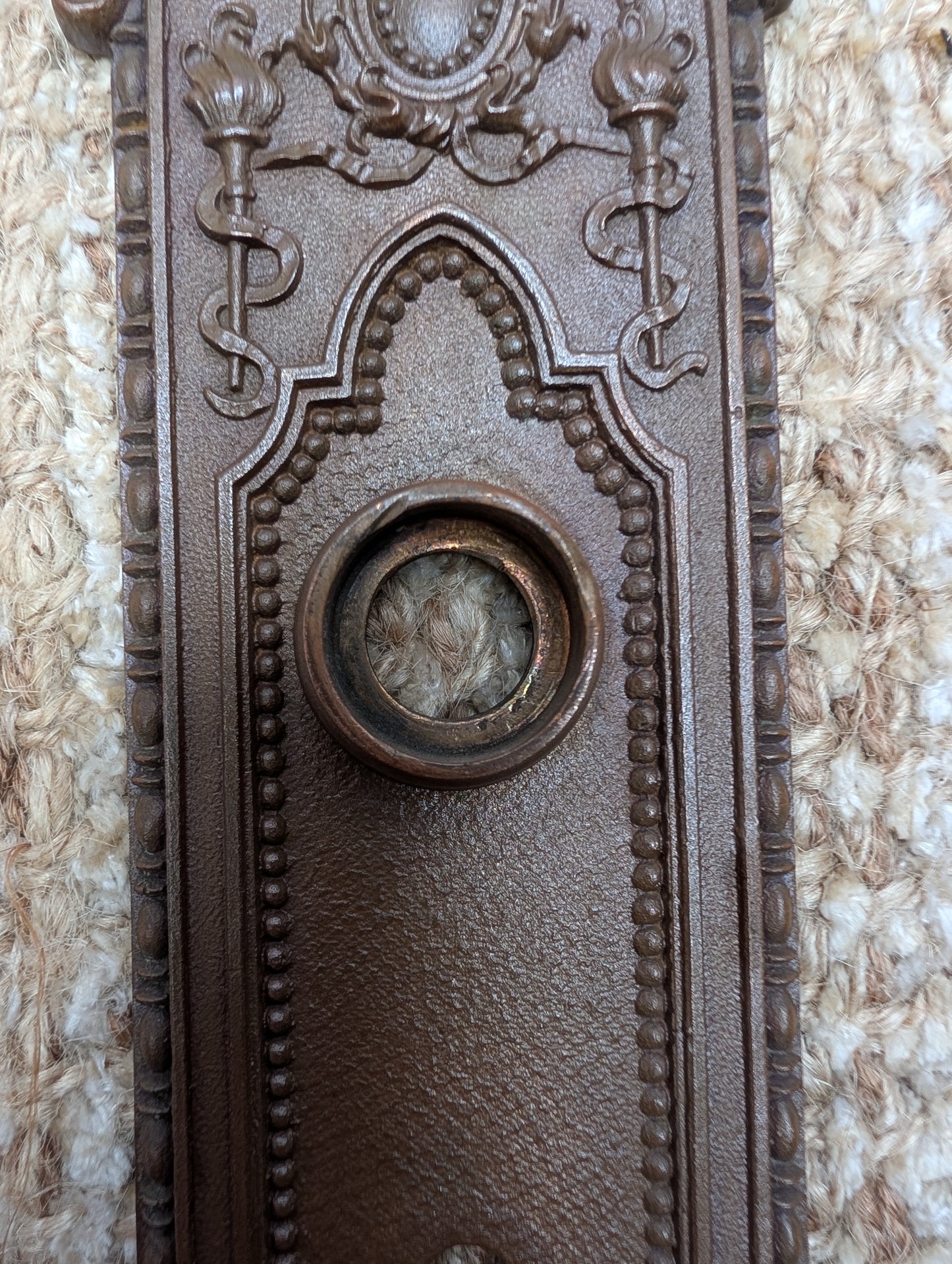 Antique Corbin "Providence" Cast Brass Door Knob Plate Circa 1895