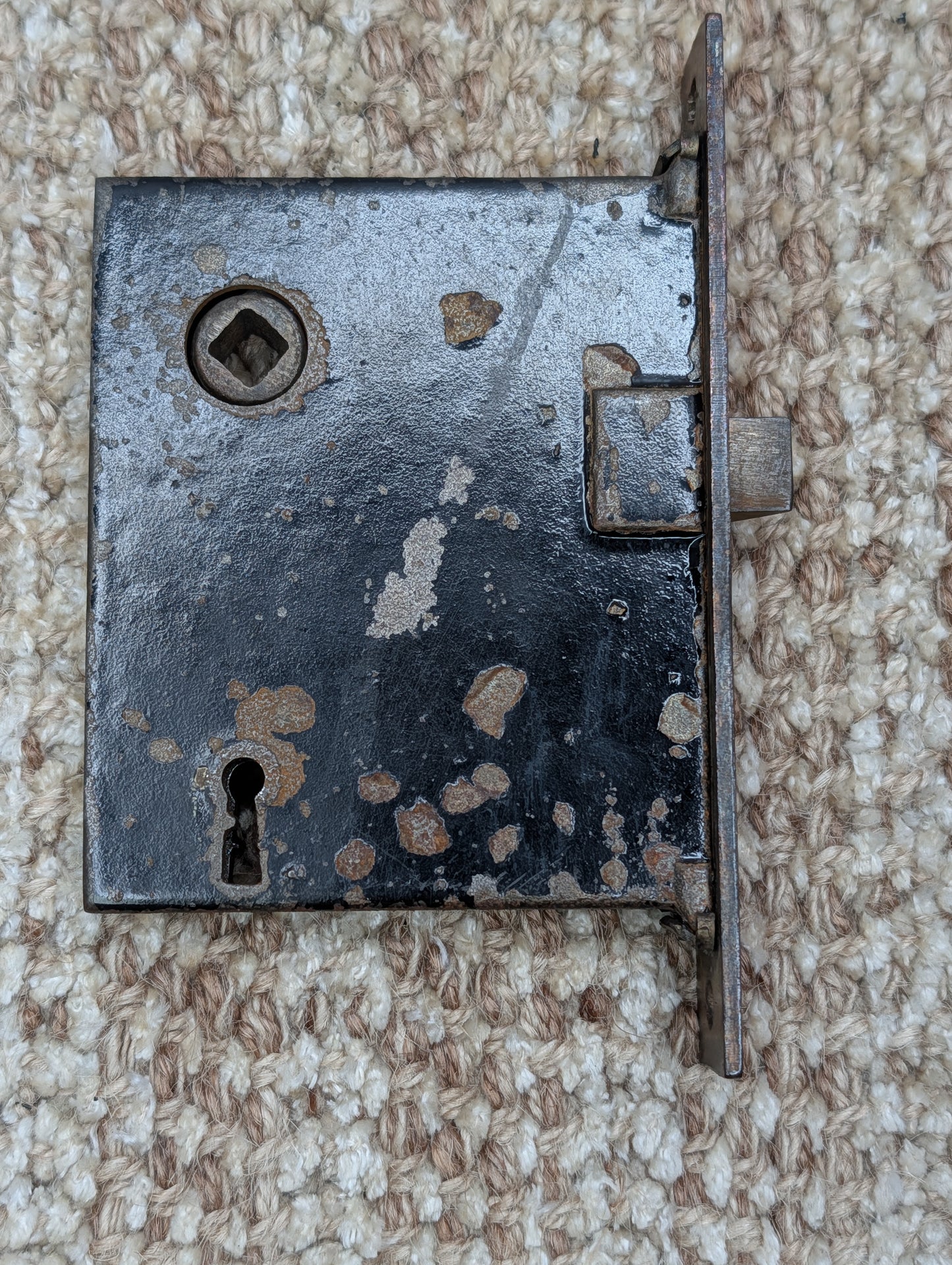 Antique Corbin Ceylon Mortise Lock W/Key, Door Plates & Door Knobs Set