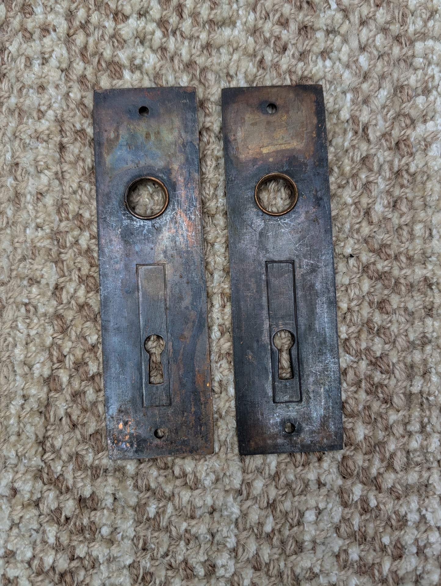 Antique Corbin Ceylon Mortise Lock W/Key, Door Plates & Door Knobs Set