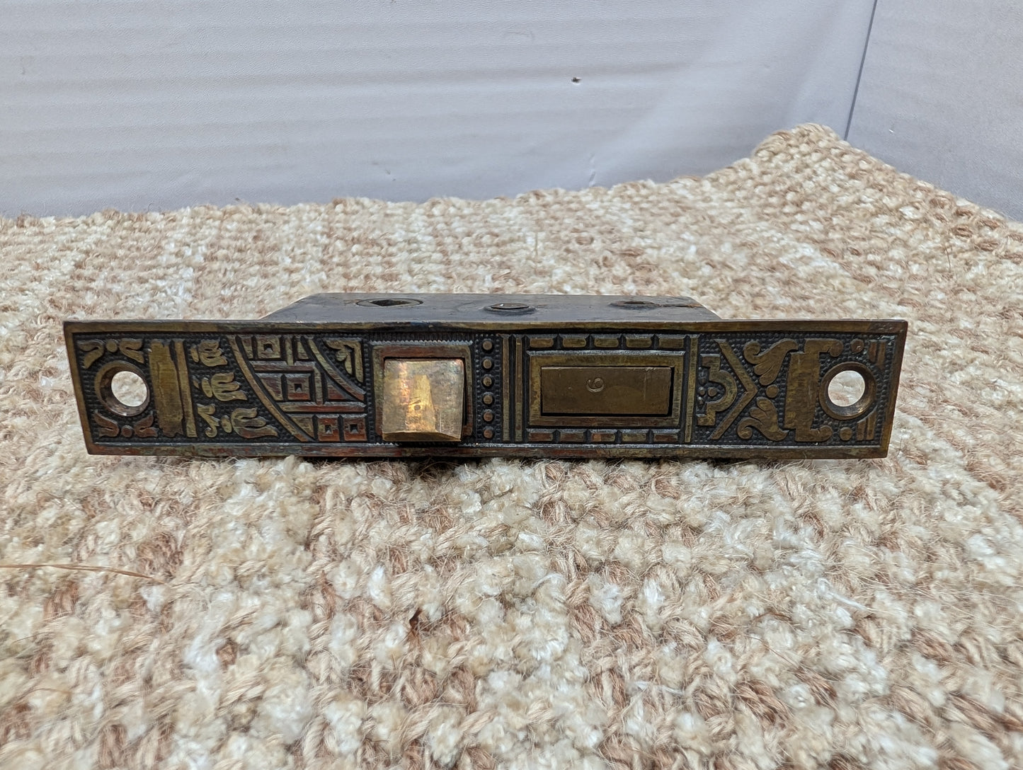 Antique Corbin Ceylon Mortise Lock, Key and Strike Plate