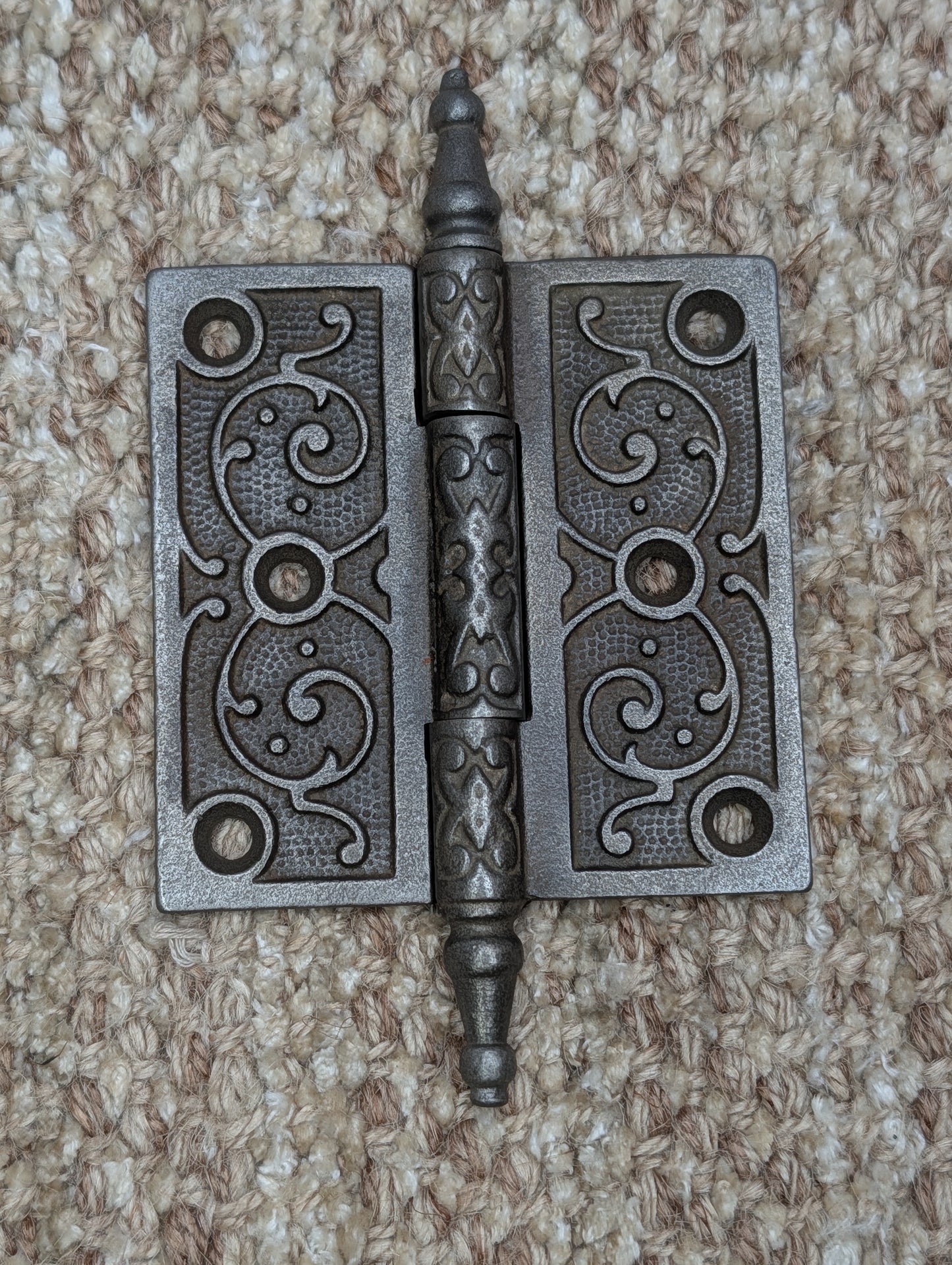 Antique 3 1/2" x 3 1/2" Steeple Tip Door Hinge Original Cast Iron Hardware Sold Individually