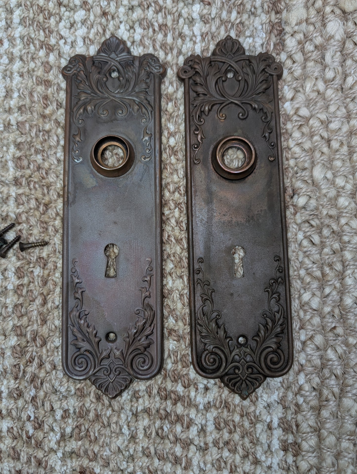 Antique Corbin Loraine Brass Door Knob Set - Circa 1905