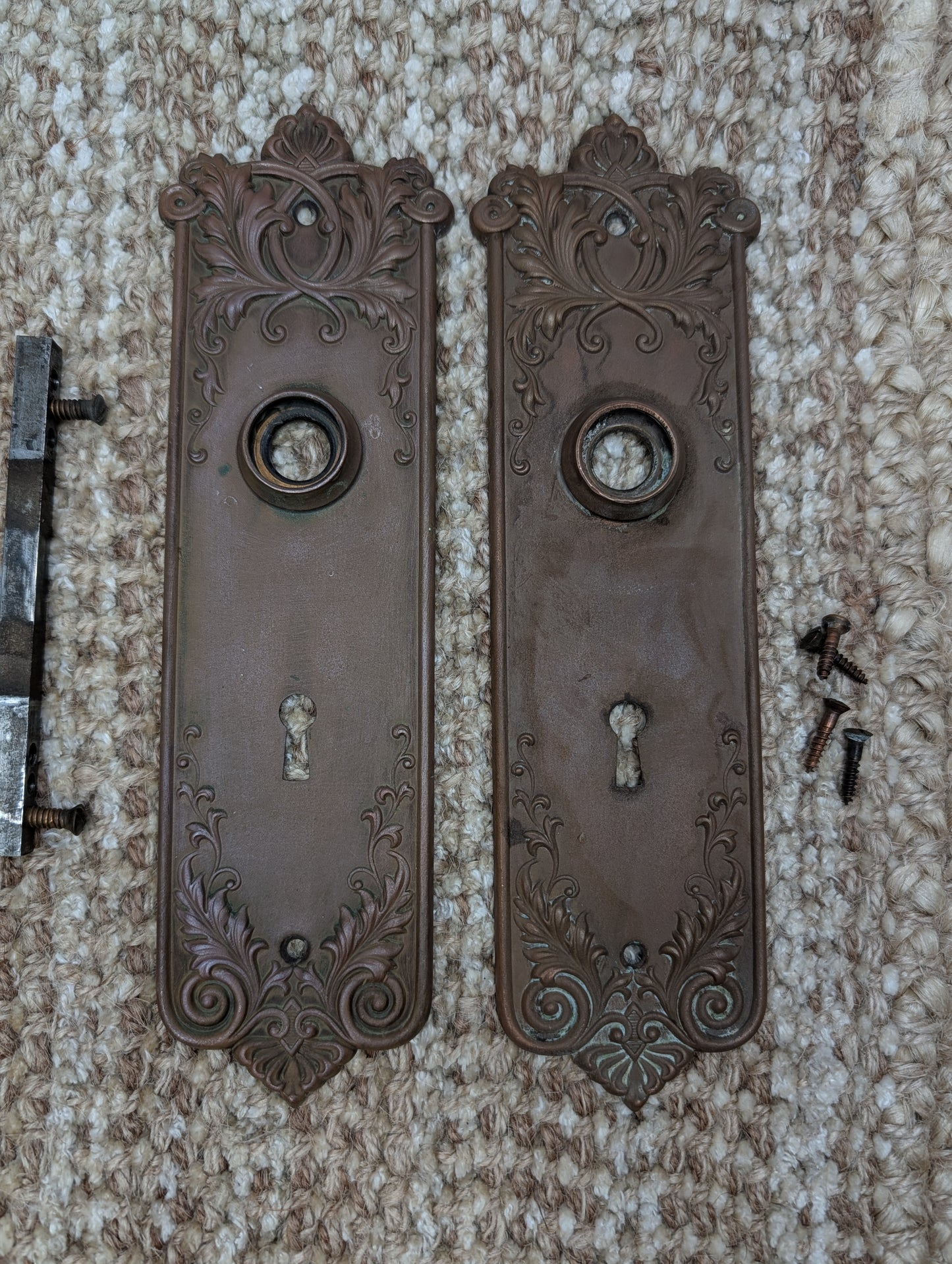 Antique Corbin Loraine Brass Door Knob Set - Circa 1905