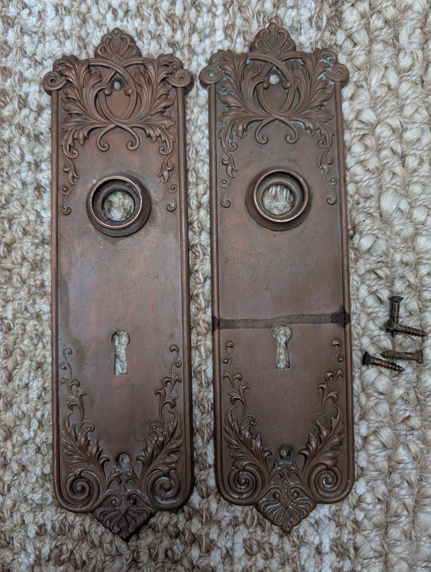 Antique Corbin Loraine Brass Door Knob Set - Circa 1905