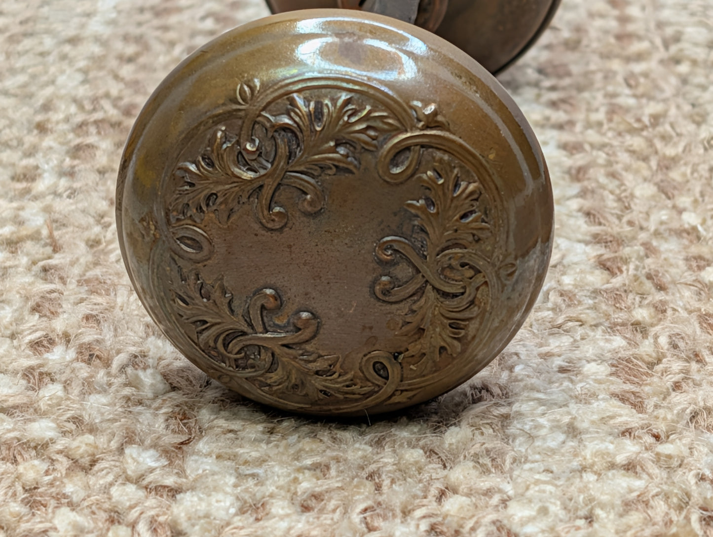Antique Corbin Loraine Brass Door Knob Set - Circa 1905