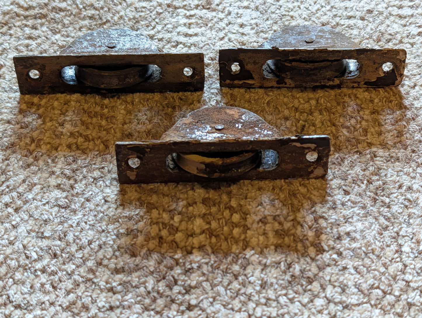 3 Antique Window Sash Weight Pulleys