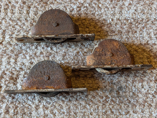 3 Antique Window Sash Weight Pulleys