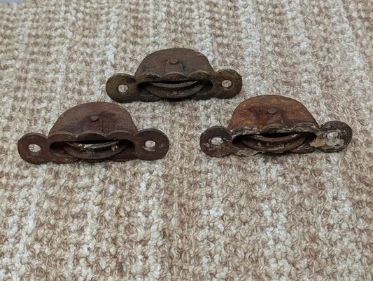 3 Antique Window Sash Weight Pulleys