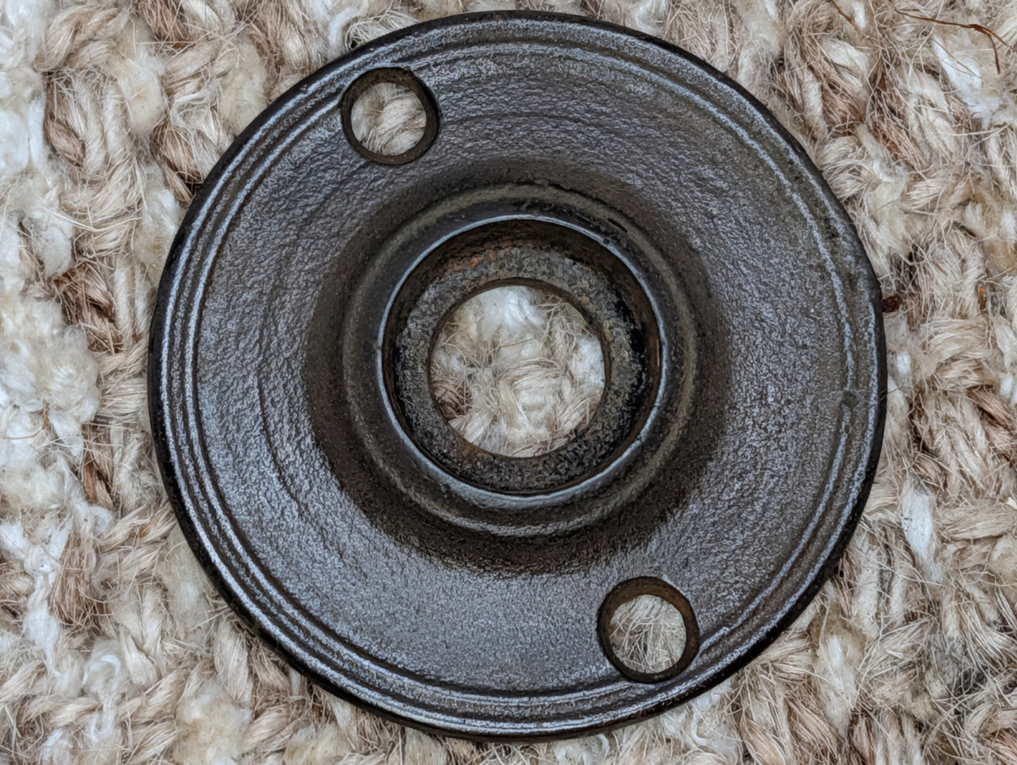 1 7/8" Antique Cast Iron Rosette Escutcheon For Door Knob