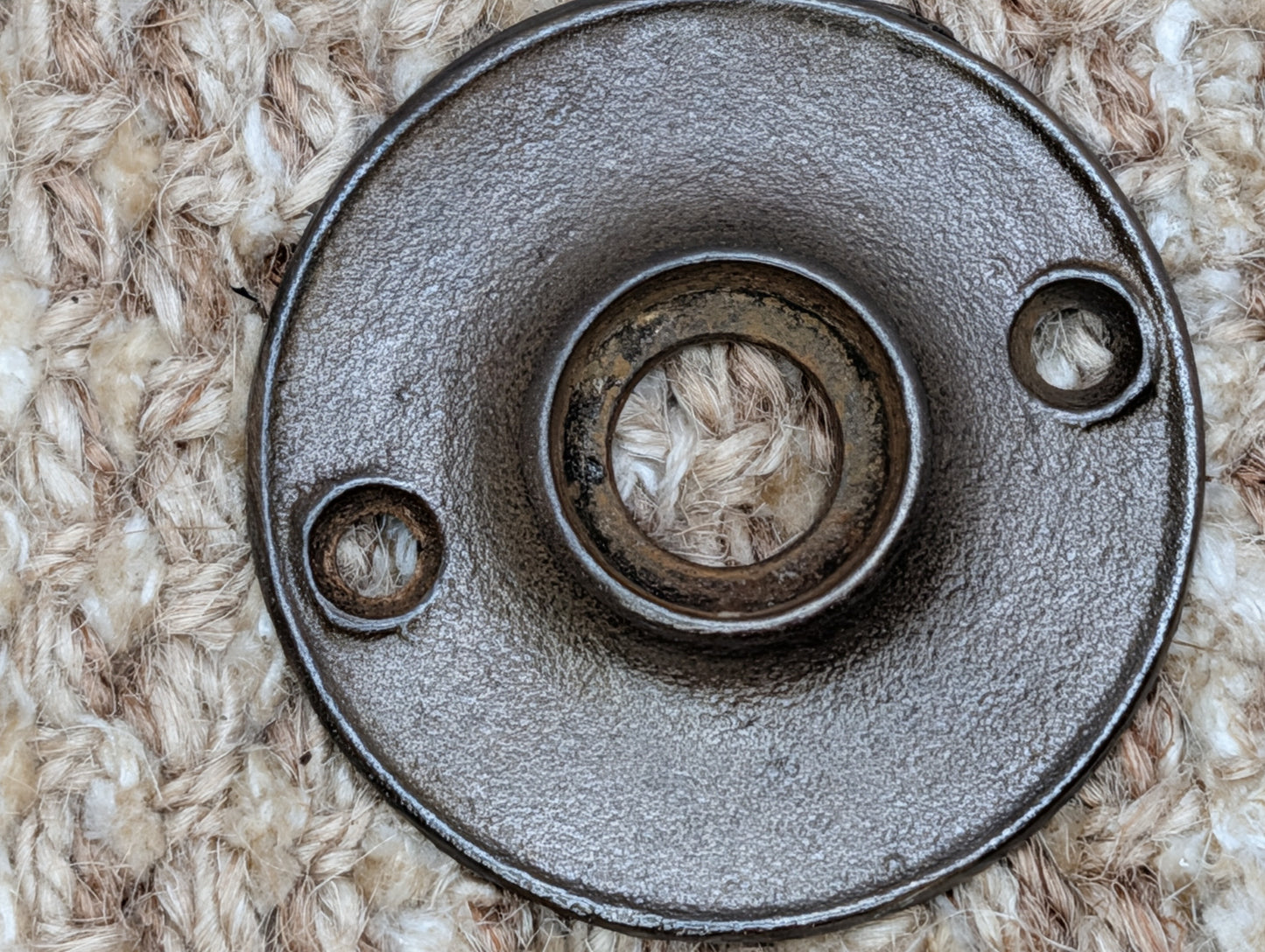 1 7/8" Antique Cast Iron Rosette Escutcheon For Door Knob