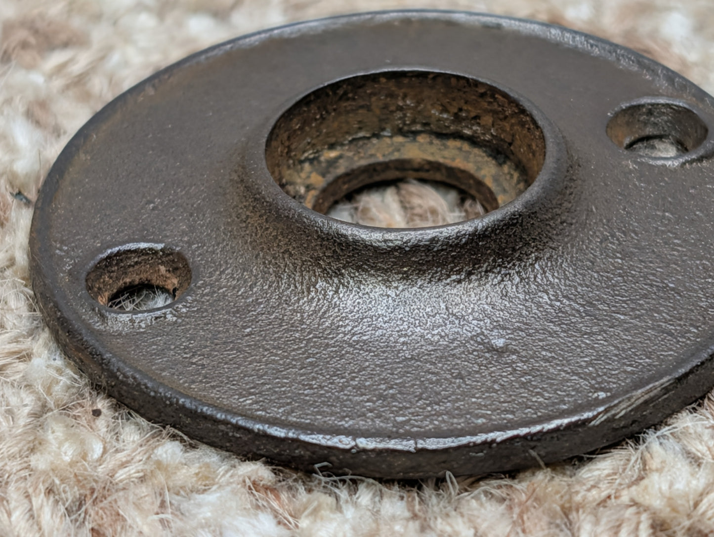 1 7/8" Antique Cast Iron Rosette Escutcheon For Door Knob