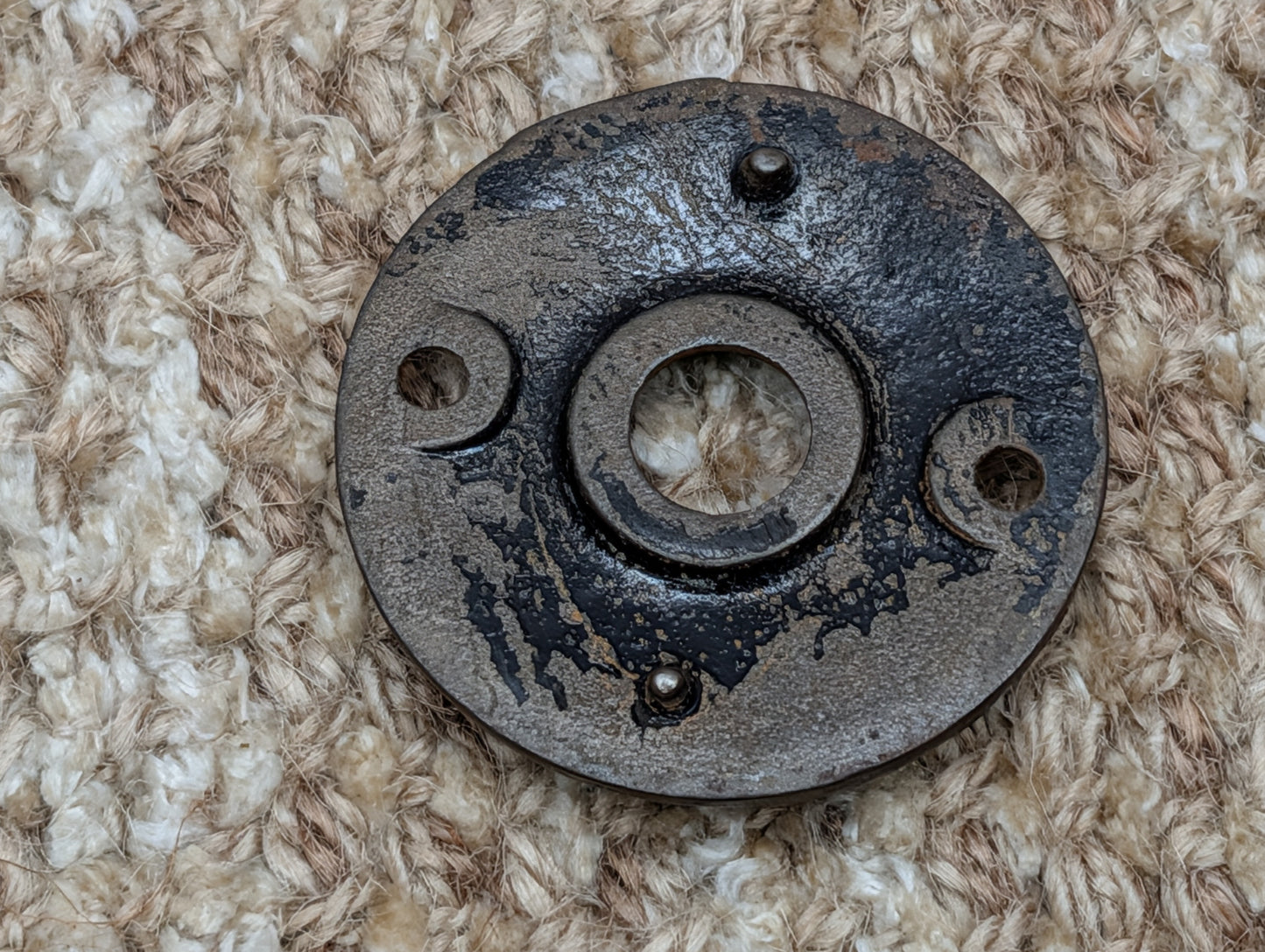 1 7/8" Antique Cast Iron Rosette Escutcheon For Door Knob