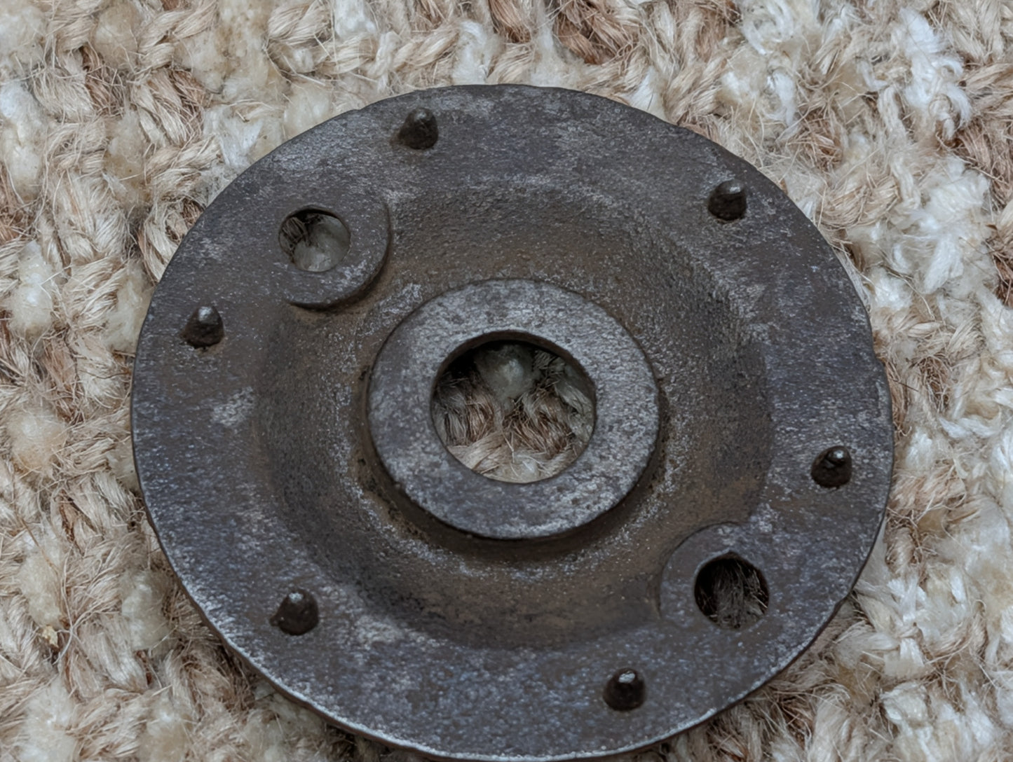 1 7/8" Antique Cast Iron Rosette Escutcheon For Door Knob