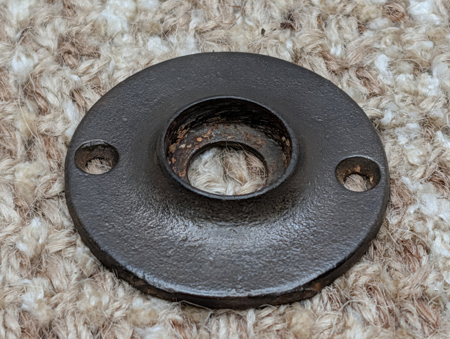 1 3/4" Antique Cast Iron Rosette Escutcheon For Door Knob