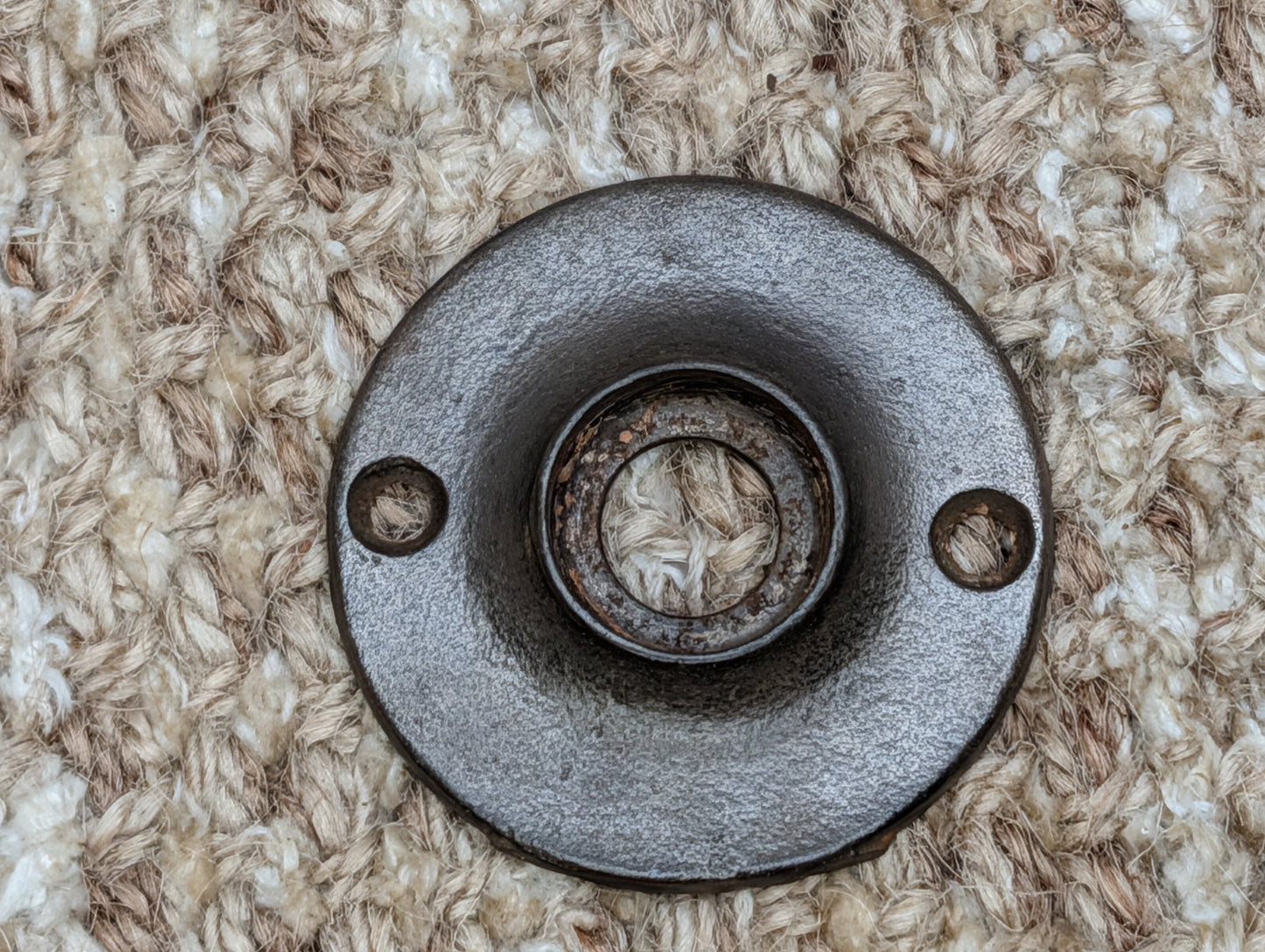 1 3/4" Antique Cast Iron Rosette Escutcheon For Door Knob