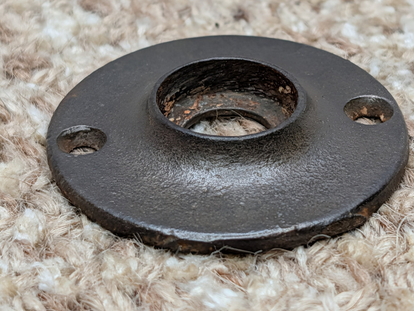 1 3/4" Antique Cast Iron Rosette Escutcheon For Door Knob