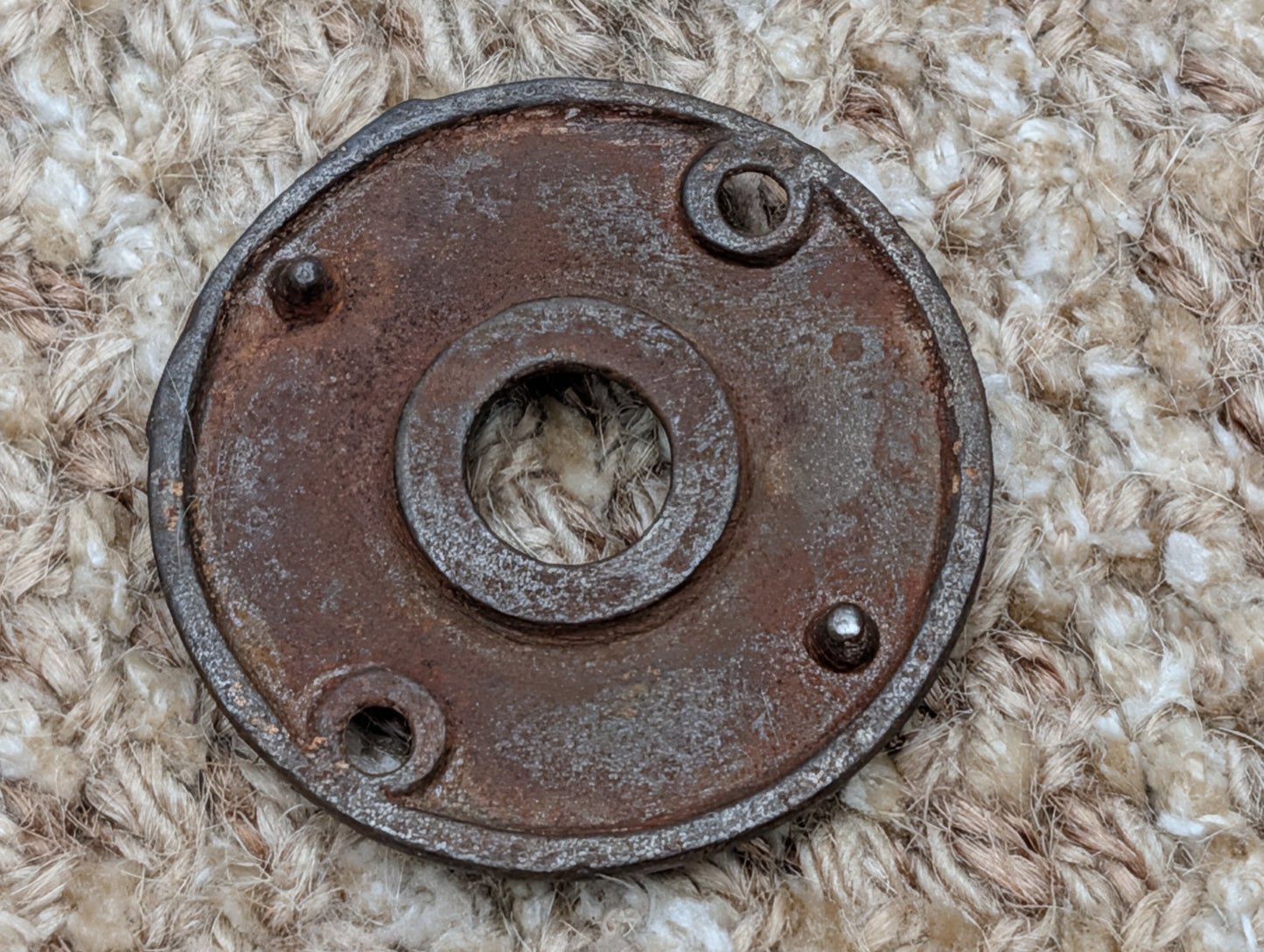 1 3/4" Antique Cast Iron Rosette Escutcheon For Door Knob