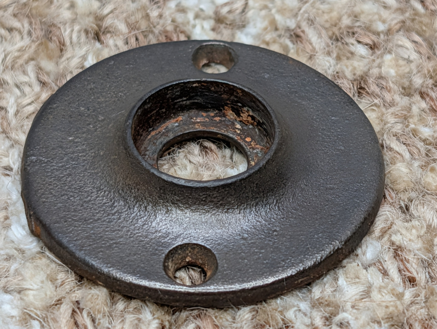 1 3/4" Antique Cast Iron Rosette Escutcheon For Door Knob