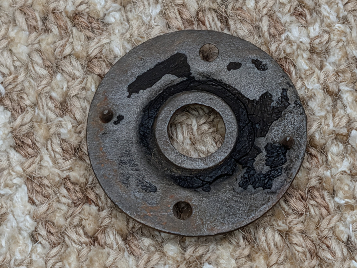 1 7/8" Antique Cast Iron Rosette Escutcheon For Door Knob
