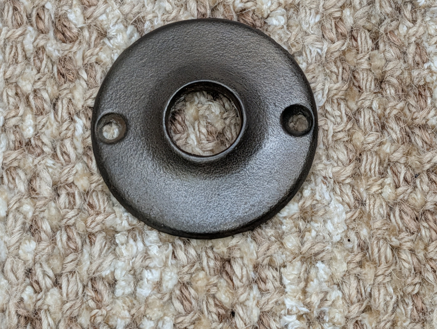 2 1/8" Antique Cast Iron Rosette Escutcheon For Door Knob