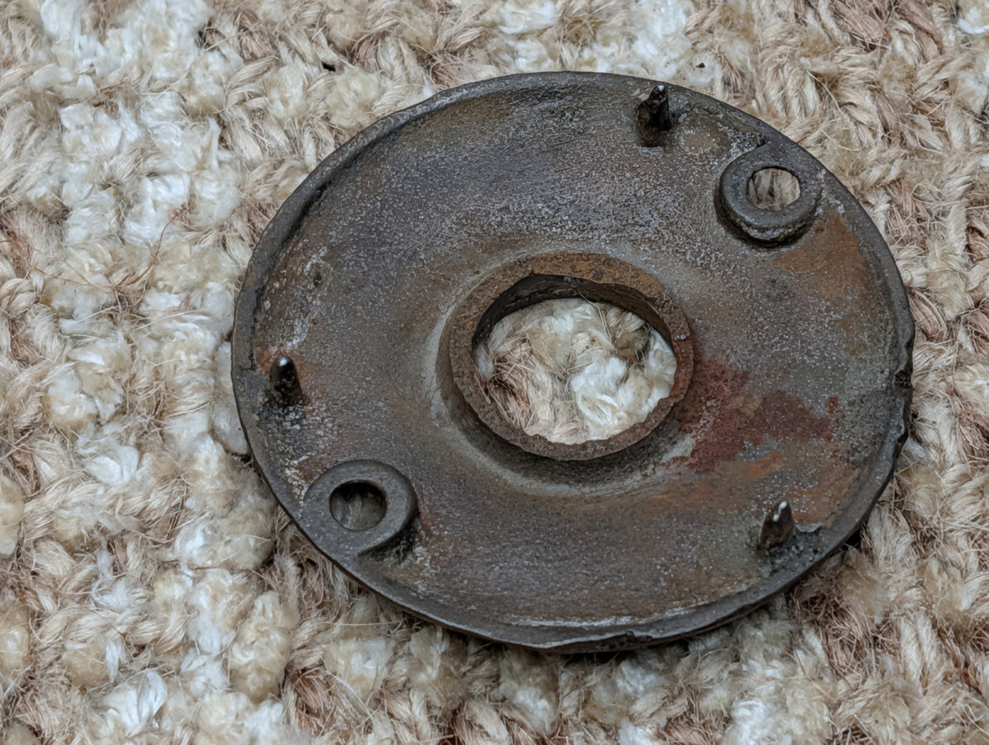2 1/8" Antique Cast Iron Rosette Escutcheon For Door Knob