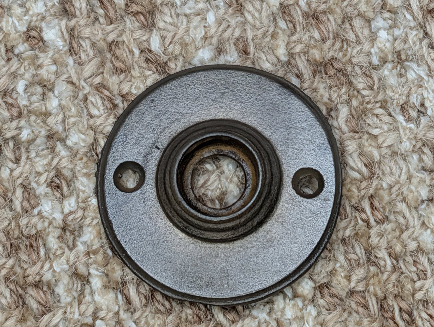 2" Antique Cast Iron Rosette Escutcheon For Door Knob