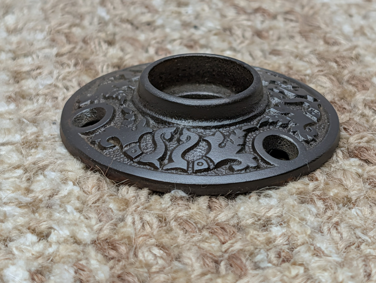 2" Antique Ornate Cast Iron Rosette Escutcheon For Door Knob