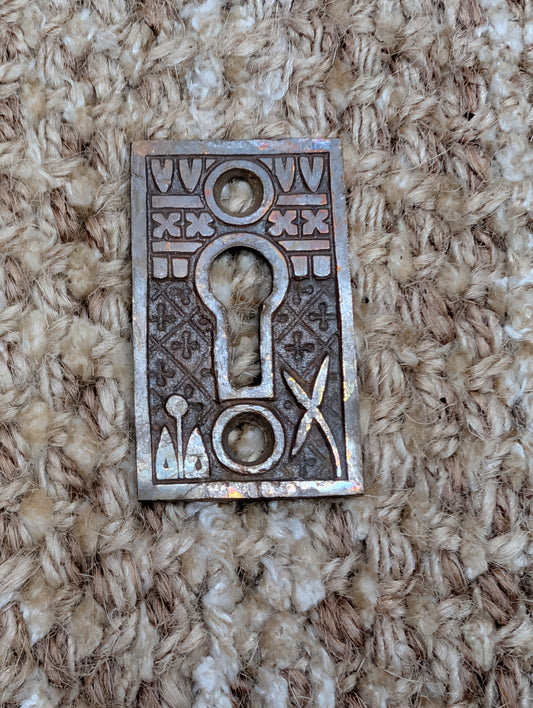 Antique Ornate Brass Key Hole Cover Escutcheon