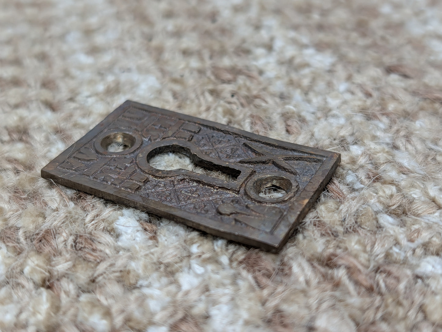 Antique Ornate Brass Key Hole Cover Escutcheon
