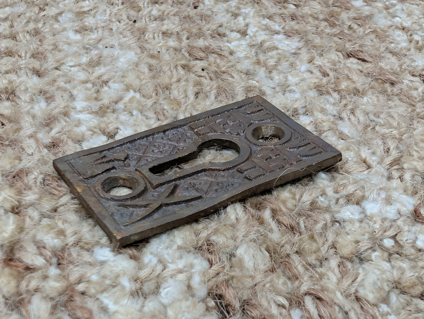 Antique Ornate Brass Key Hole Cover Escutcheon