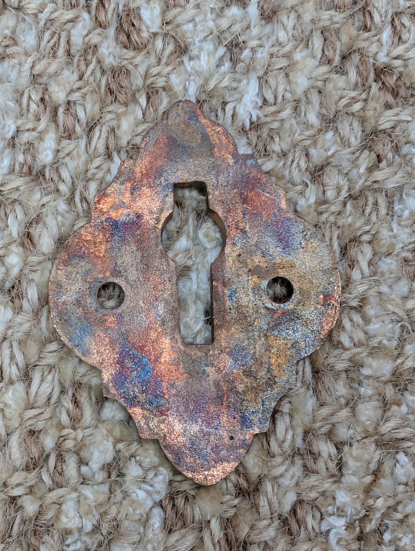 Antique Ornate Brass Key Hole Cover Escutcheon