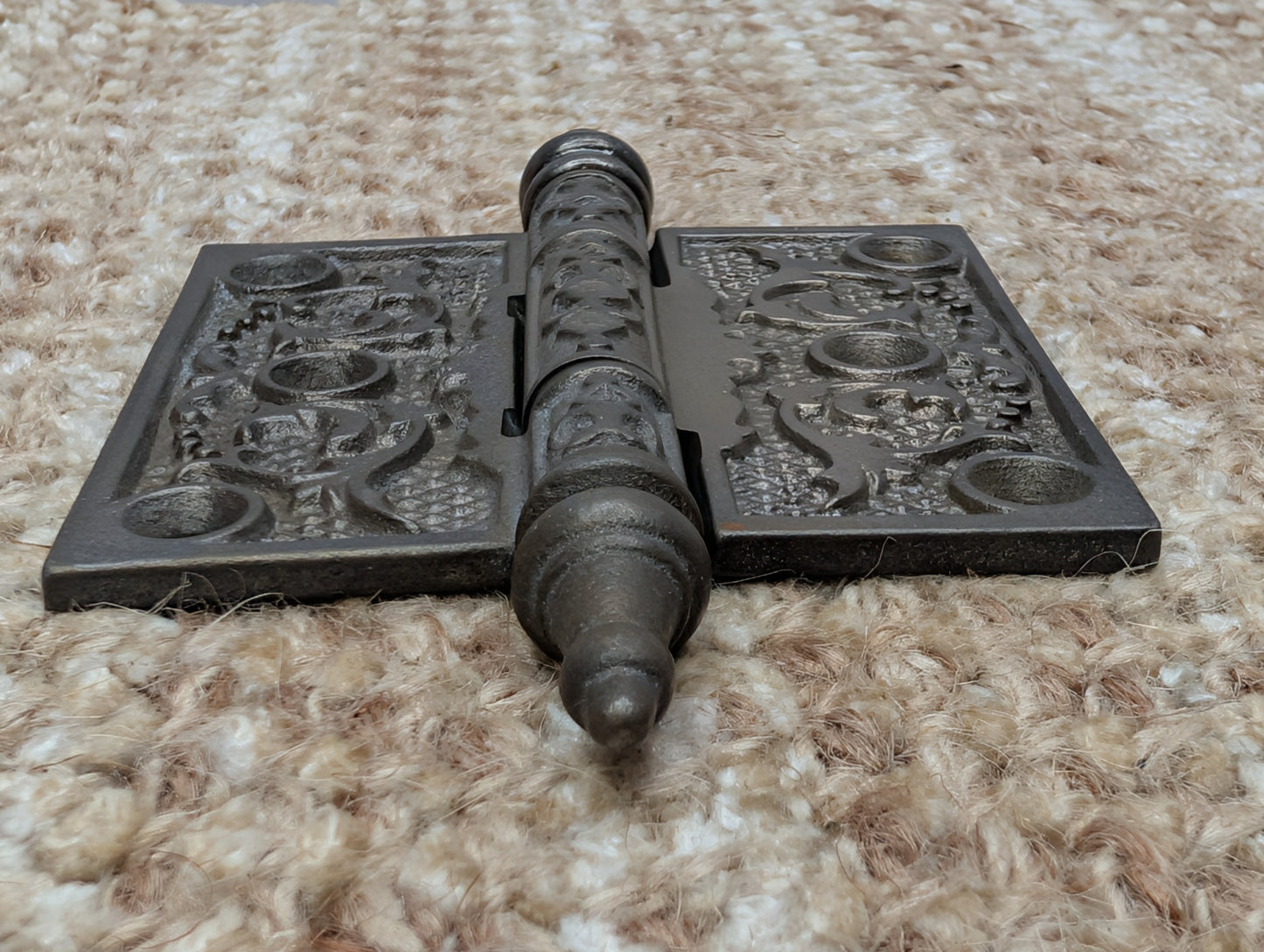 3" x 3" Antique Decorative Cast Iron Steeple Tip Hinge