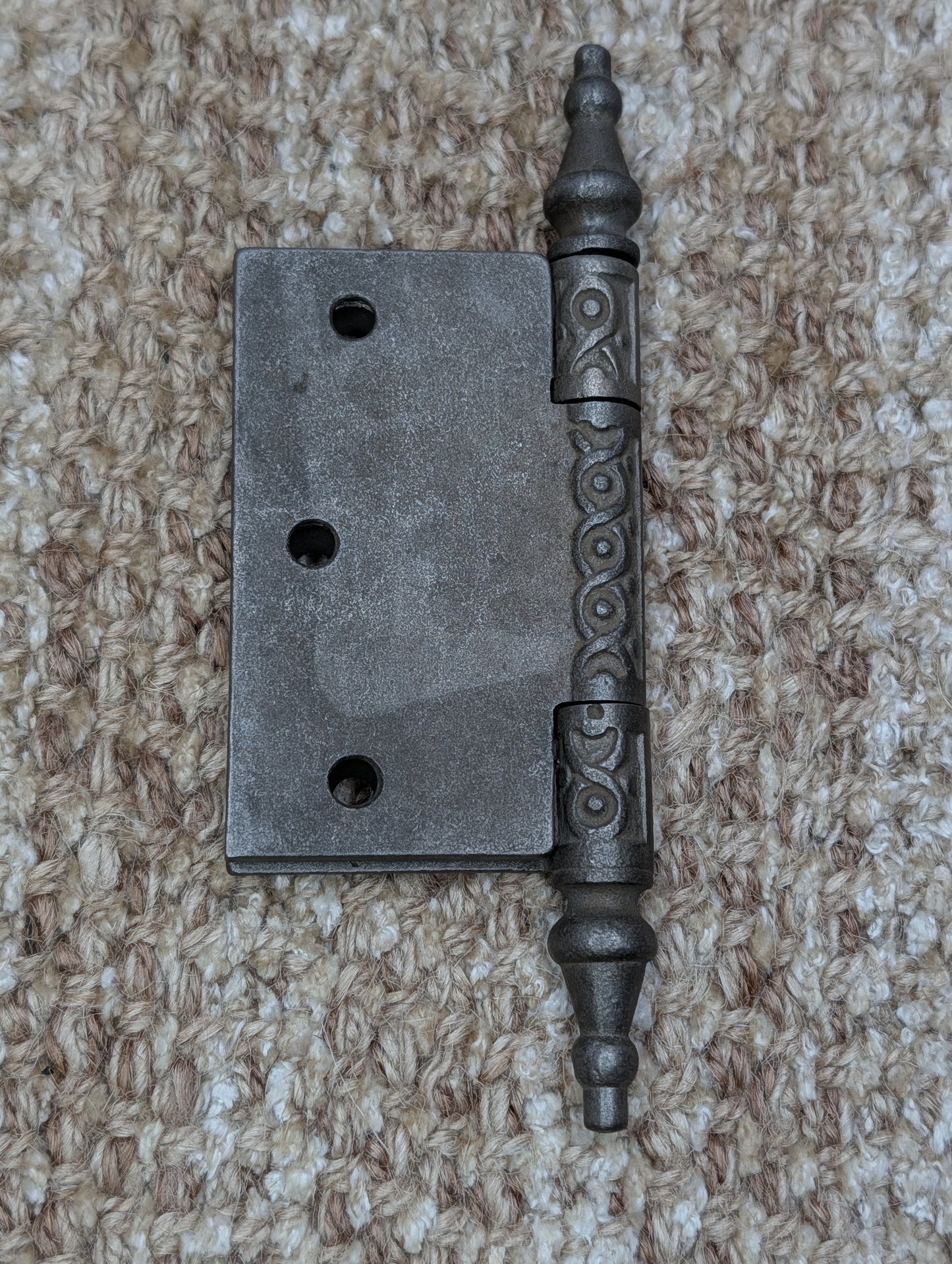 3 1/2" x 3" Antique Decorative Cast Iron Steeple Tip Hinge