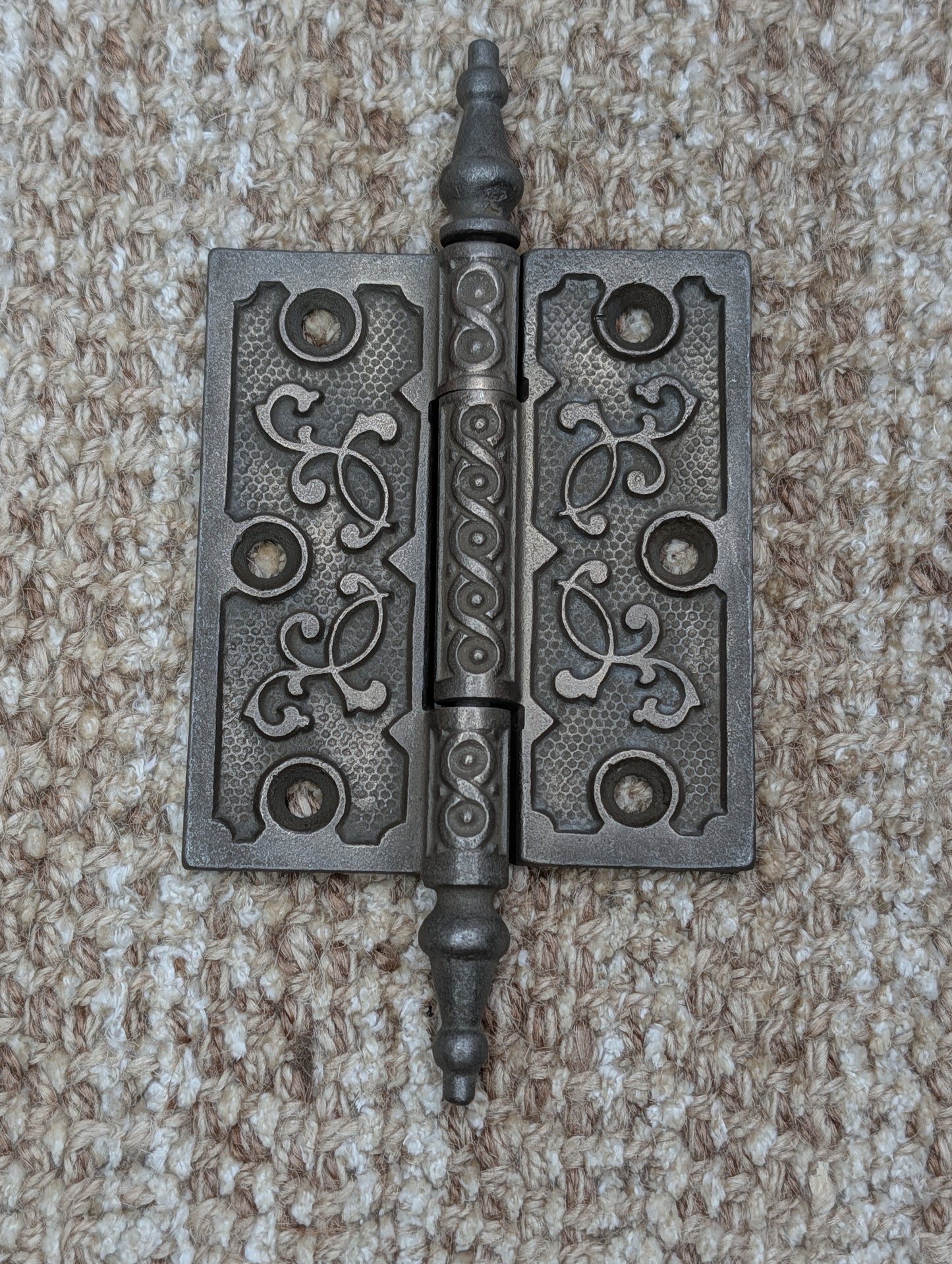 3 1/2" x 4" Antique Decorative Cast Iron Steeple Tip Hinge