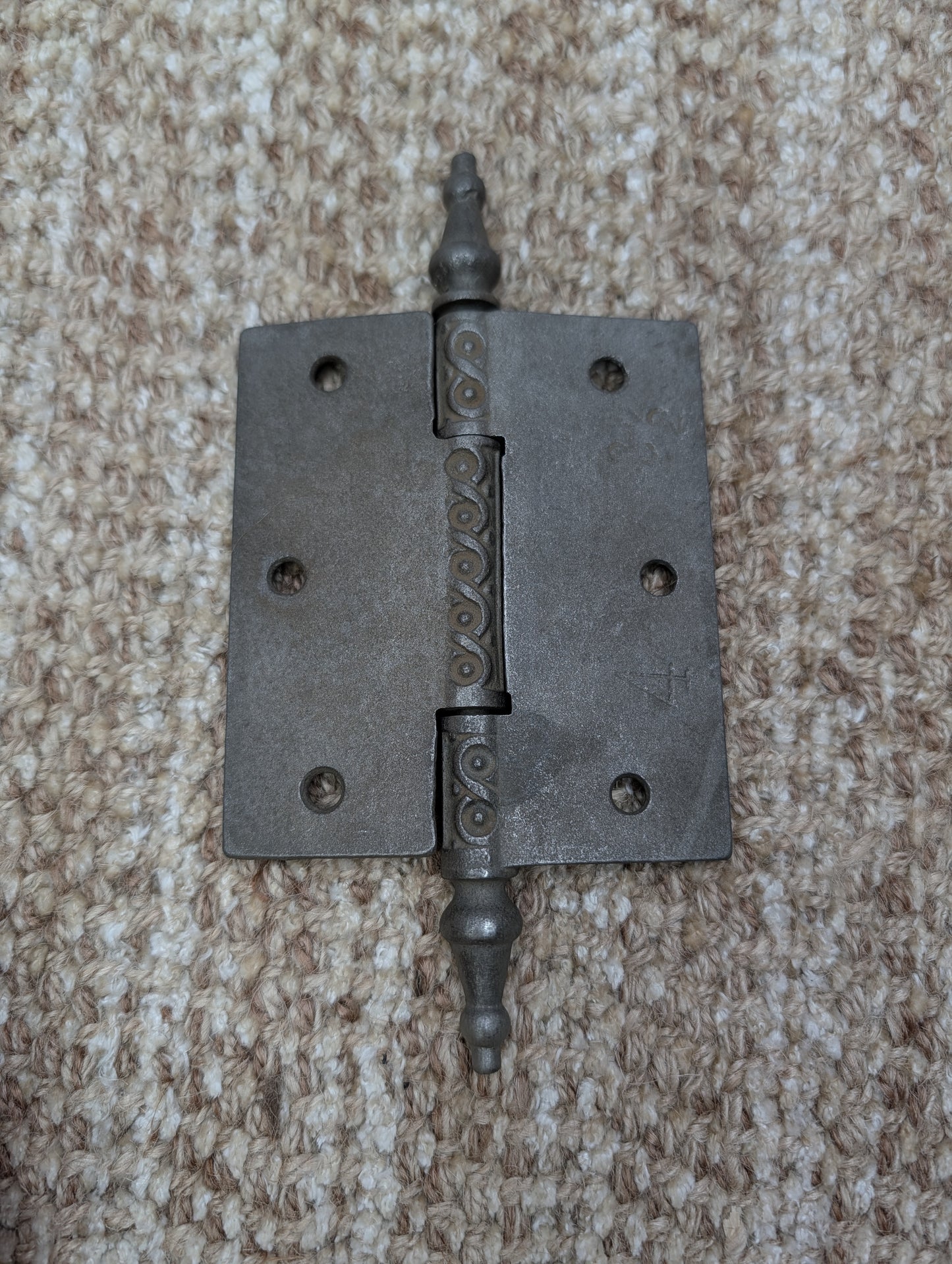 3 1/2" x 4" Antique Decorative Cast Iron Steeple Tip Hinge