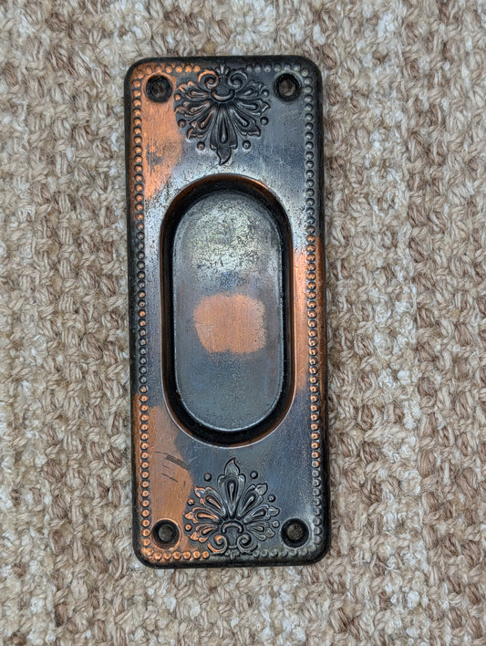 Single Antique Brass Pocket Door Hardware Pull