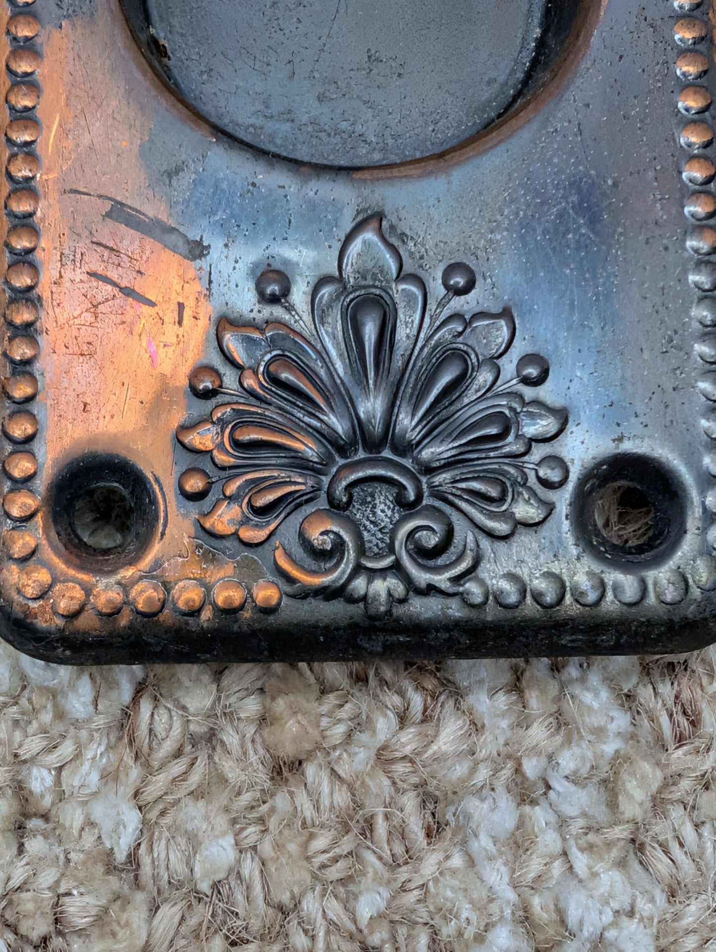 Single Antique Brass Pocket Door Hardware Pull