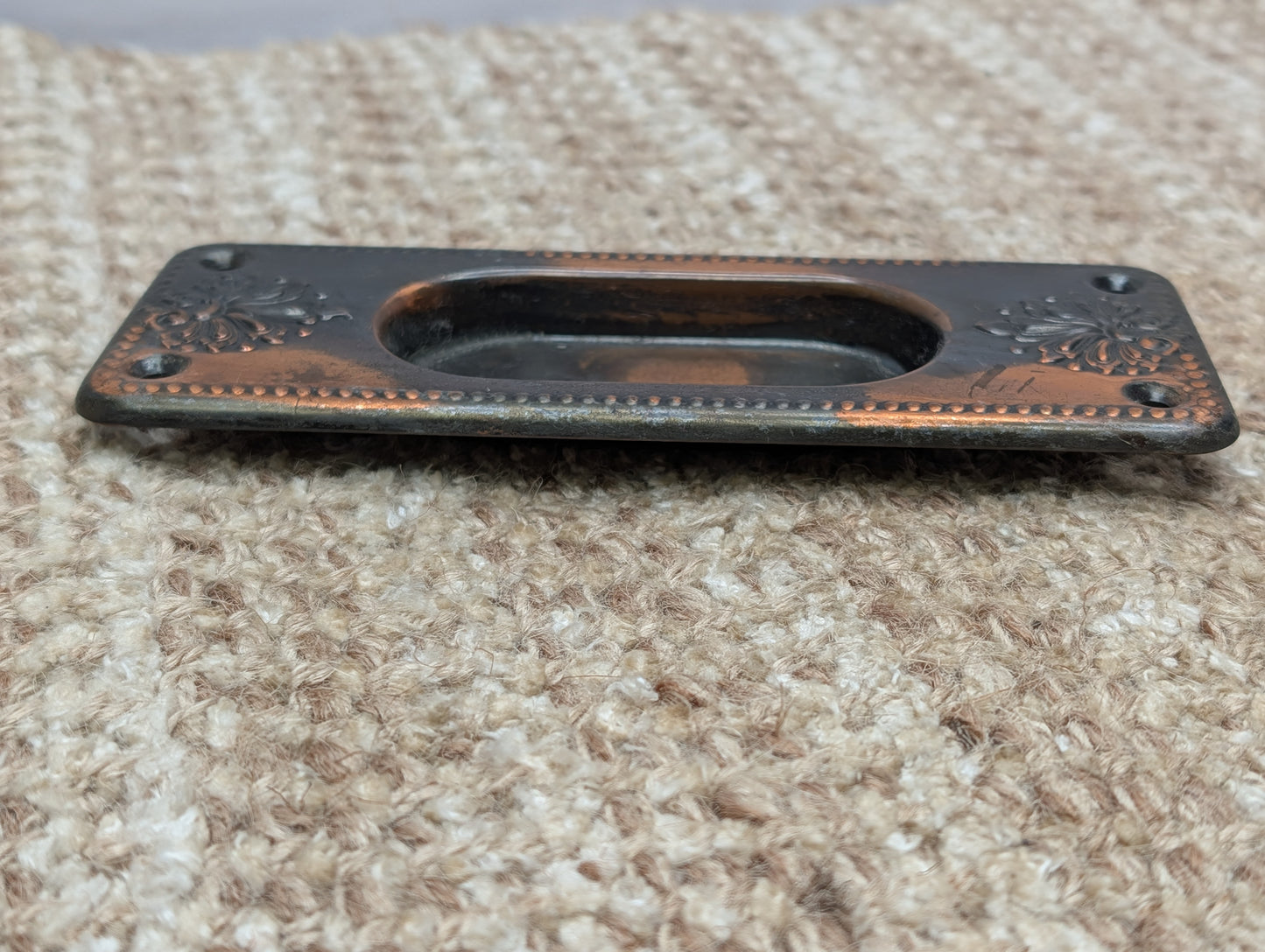 Single Antique Brass Pocket Door Hardware Pull