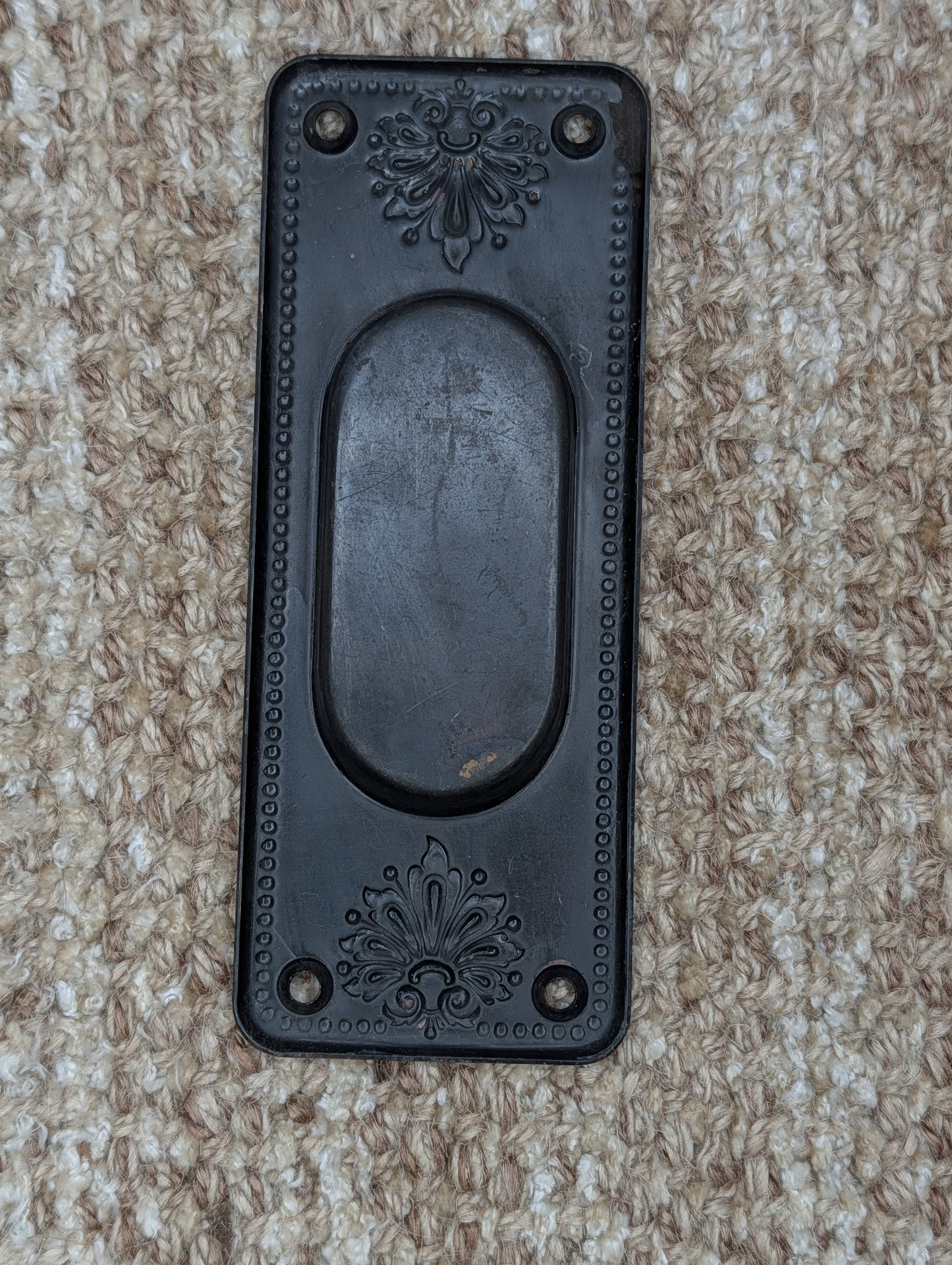 Single Antique Brass Pocket Door Hardware Pull