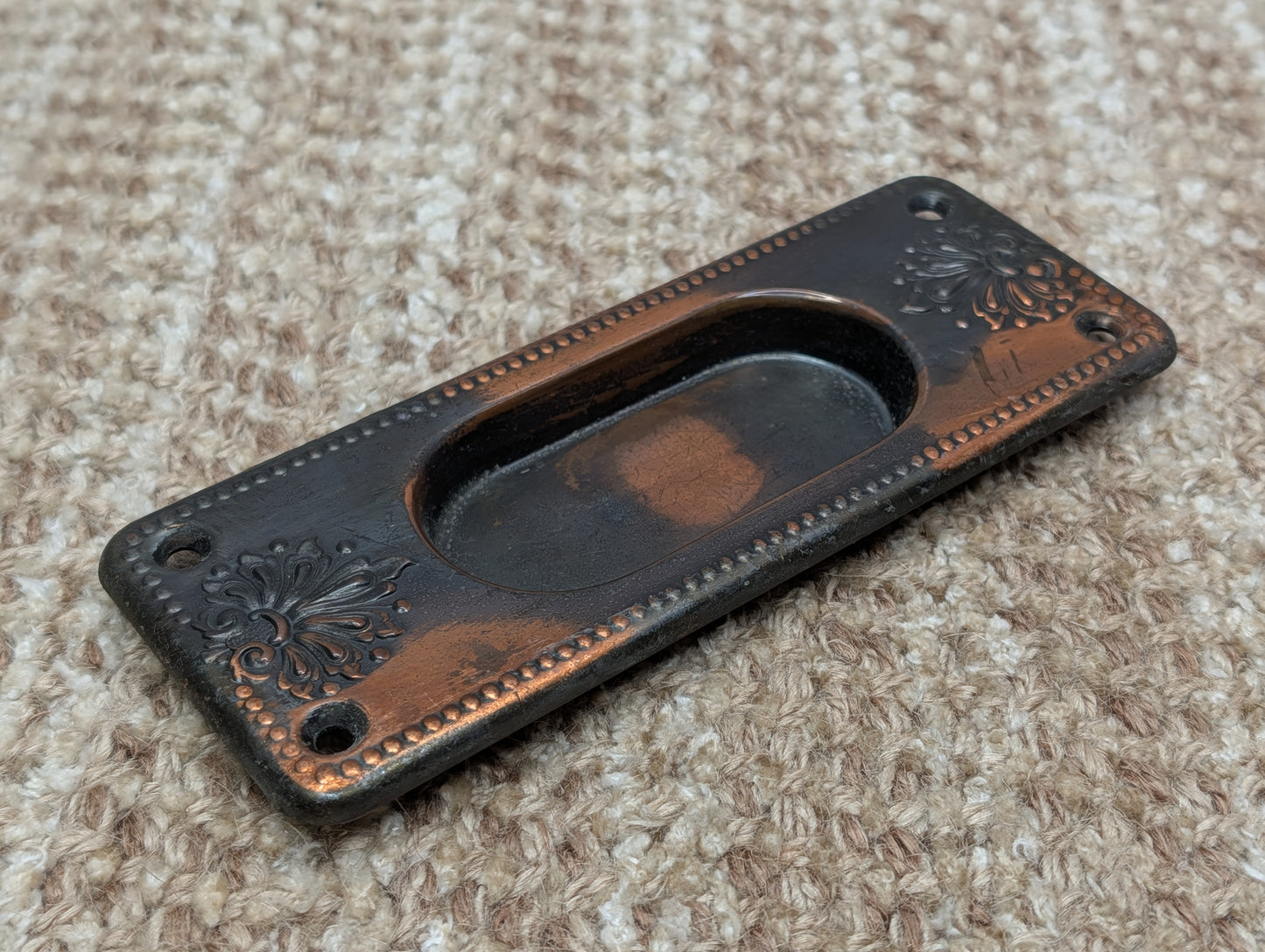 Single Antique Brass Pocket Door Hardware Pull
