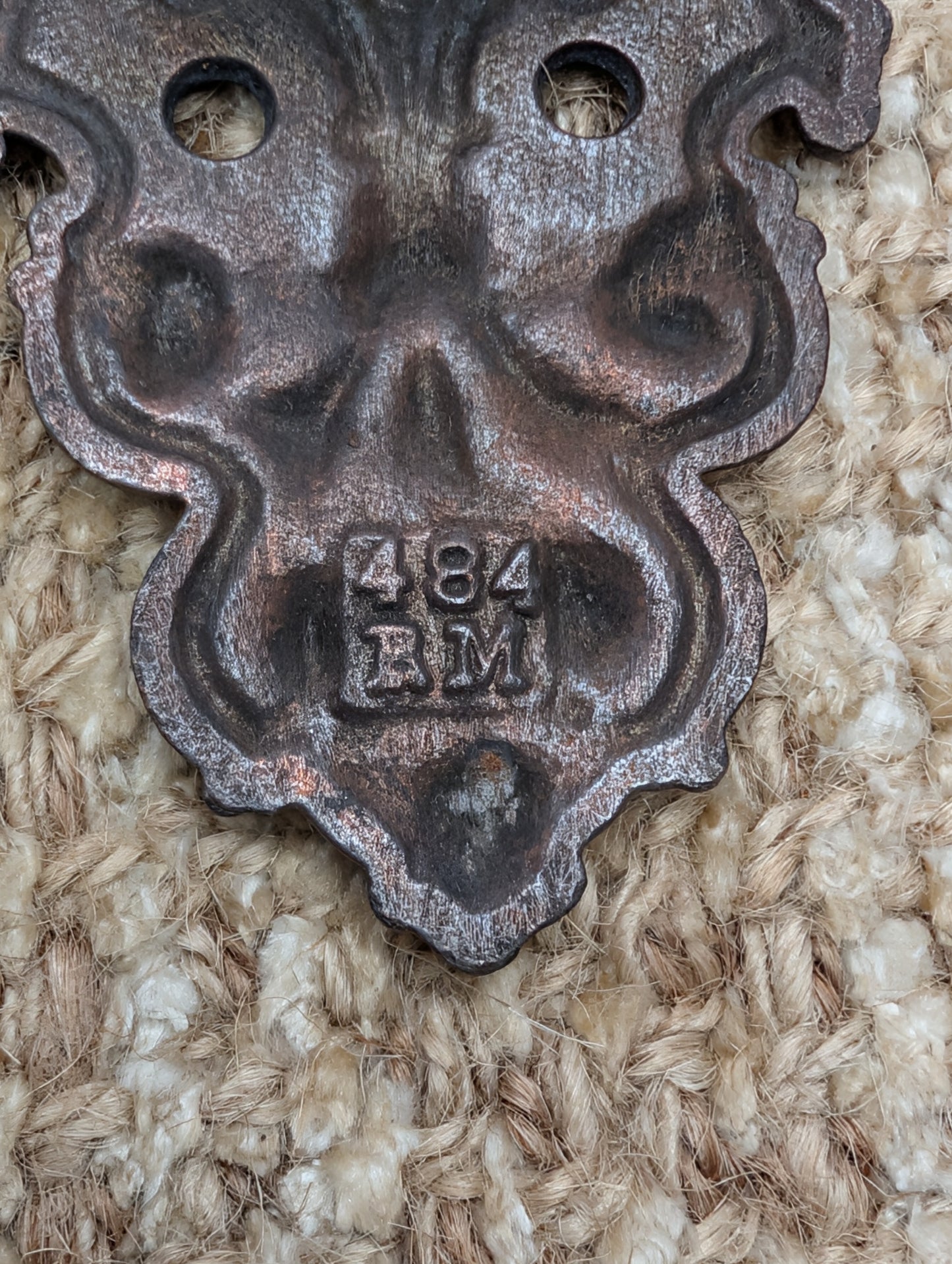 Pair of Antique Cast Iron Pocket Door Hardware Pull-484 RM