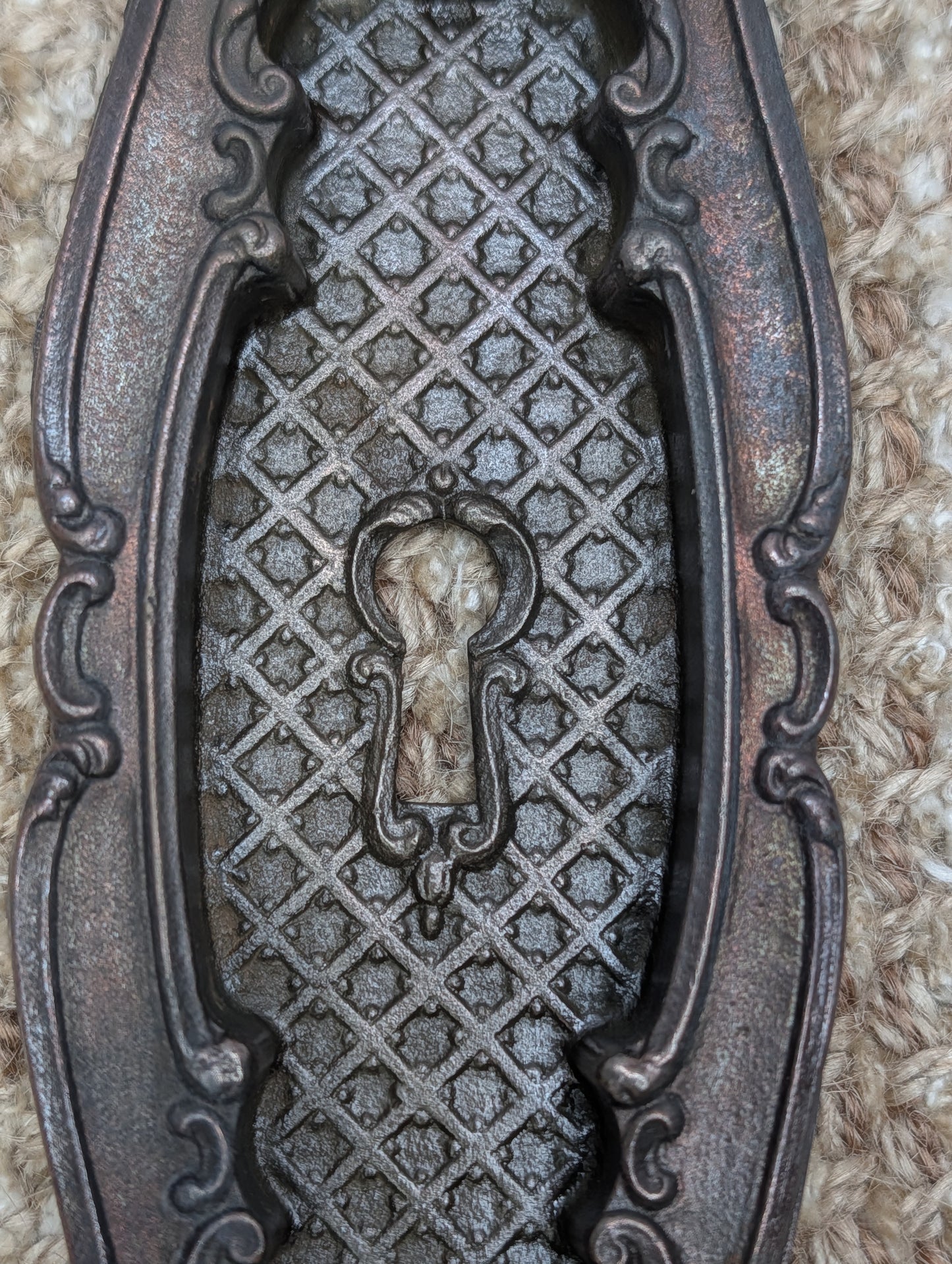 Pair of Antique Cast Iron Pocket Door Hardware Pull-484 RM