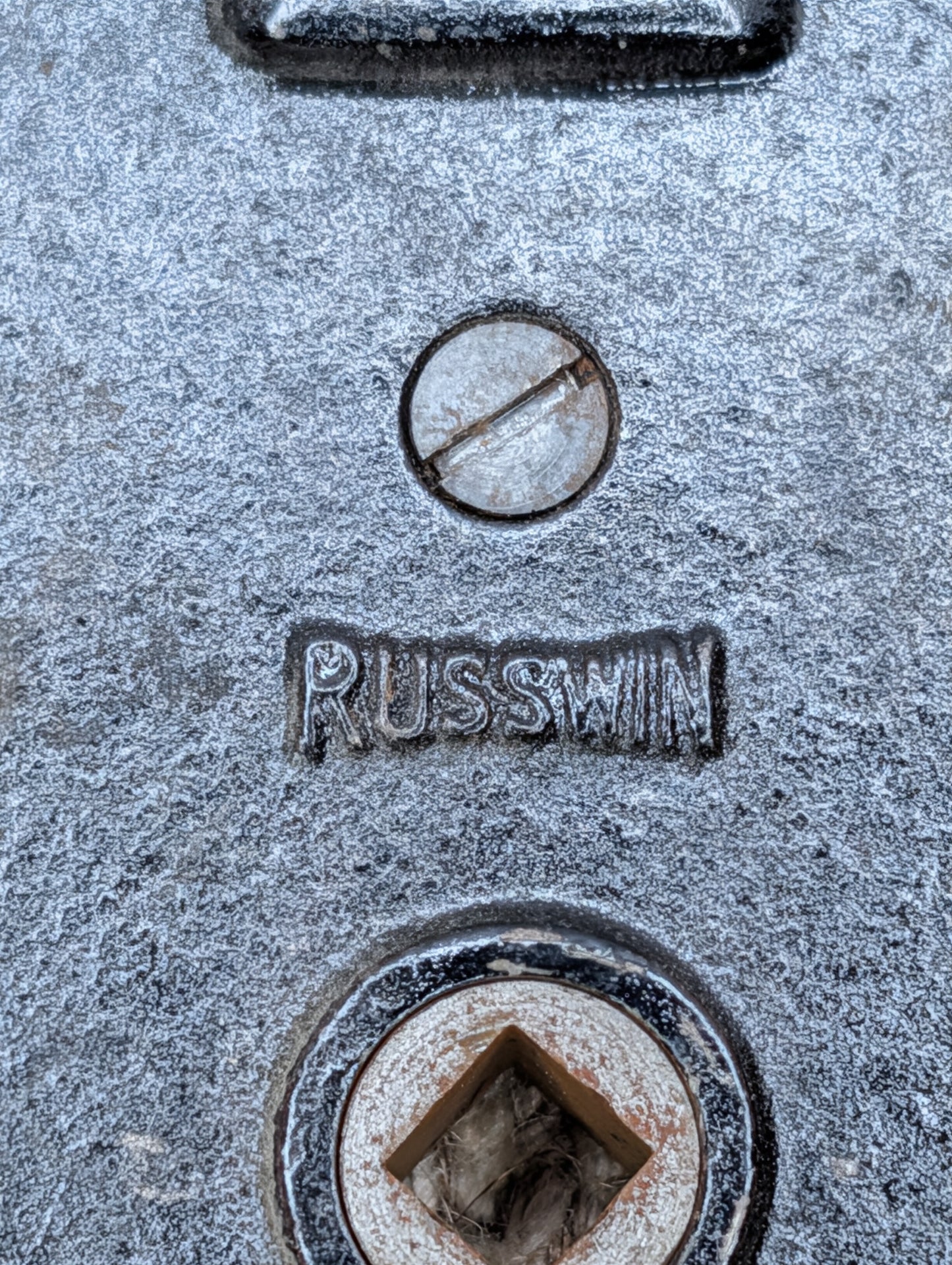 Antique Russwin #029 Mortise, Door Knob w/Thumb Turn and Rosette