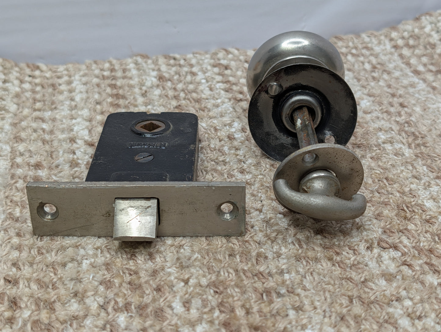 Antique Russwin #029 Mortise, Door Knob w/Thumb Turn and Rosette