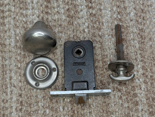 Antique Russwin #029 Mortise, Door Knob w/Thumb Turn and Rosette