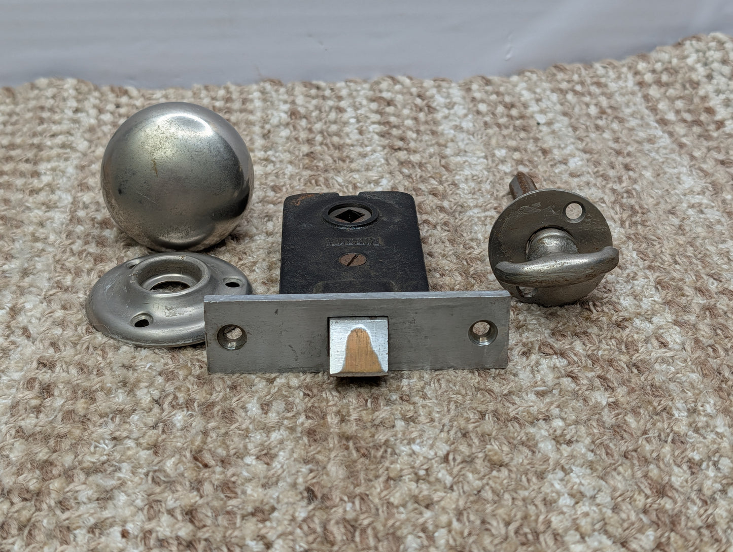 Antique Russwin #029 Mortise, Door Knob w/Thumb Turn and Rosette