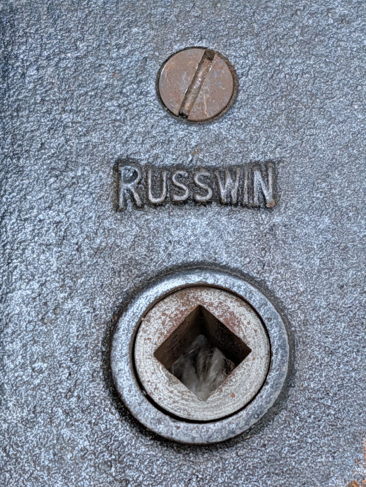 Antique Russwin #029 Mortise, Door Knob w/Thumb Turn and Rosette