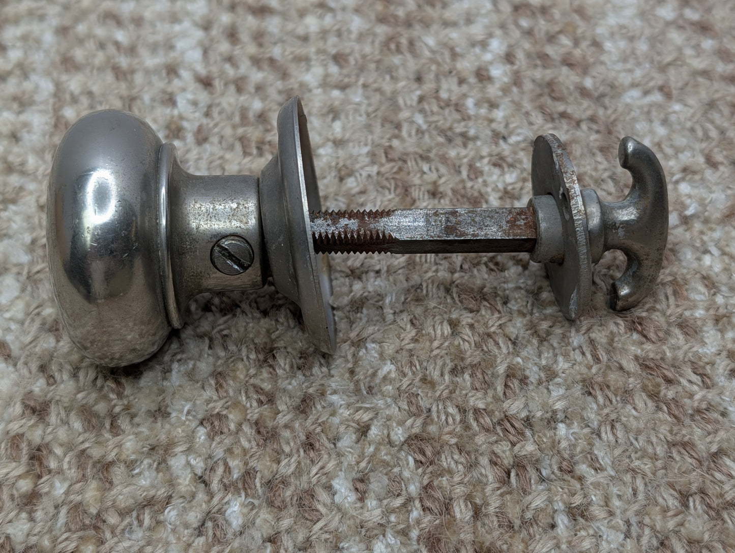 Antique Russwin #029 Mortise, Door Knob w/Thumb Turn and Rosette