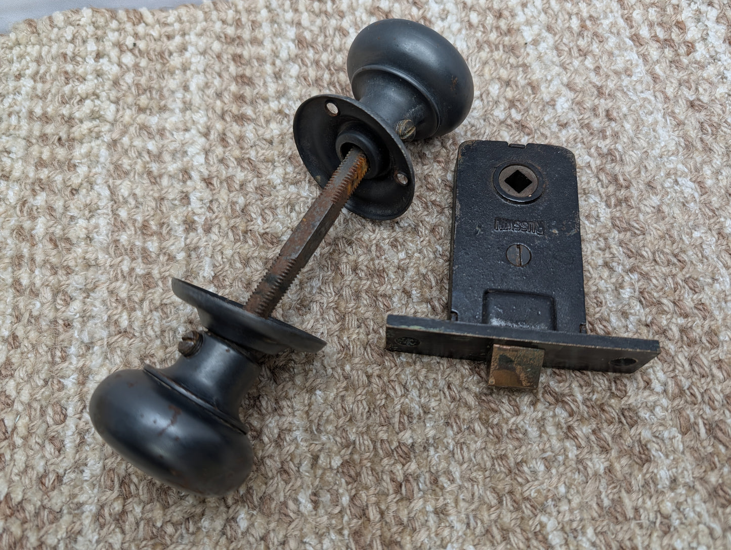Antique Russwin #029 Mortise, Door Knobs and Rosettes